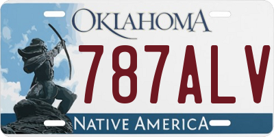 OK license plate 787ALV