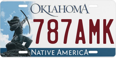 OK license plate 787AMK