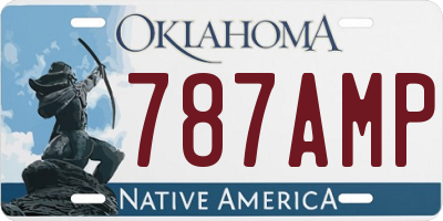 OK license plate 787AMP