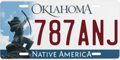 OK license plate 787ANJ