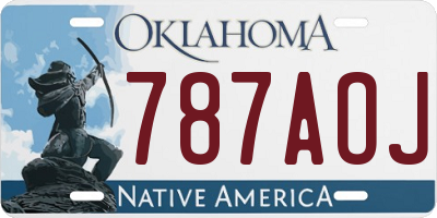 OK license plate 787AOJ