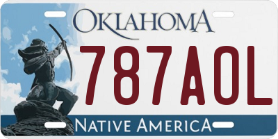 OK license plate 787AOL