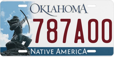 OK license plate 787AOO