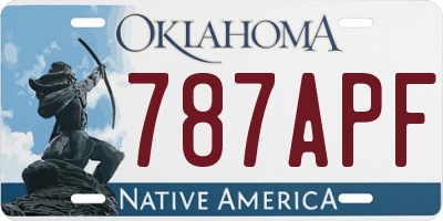 OK license plate 787APF
