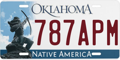 OK license plate 787APM