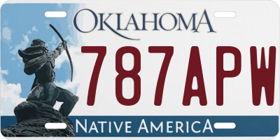 OK license plate 787APW