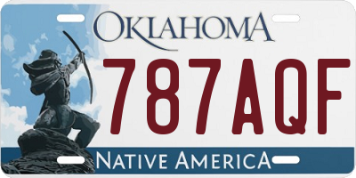 OK license plate 787AQF