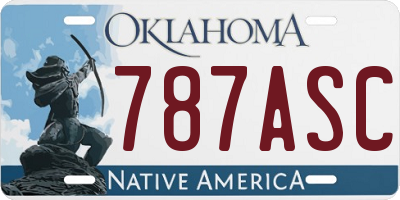 OK license plate 787ASC