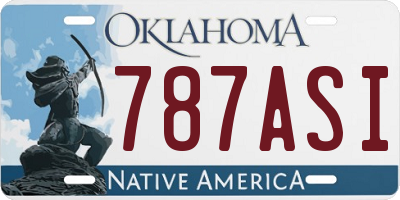 OK license plate 787ASI