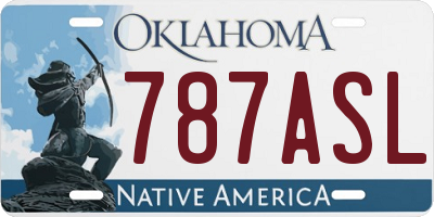 OK license plate 787ASL