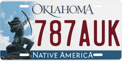 OK license plate 787AUK