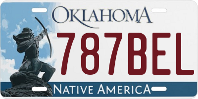OK license plate 787BEL