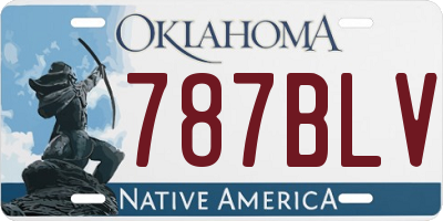 OK license plate 787BLV