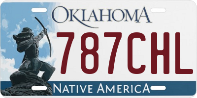 OK license plate 787CHL