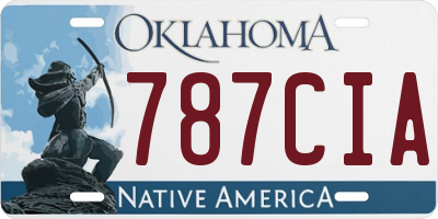 OK license plate 787CIA