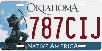 OK license plate 787CIJ