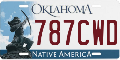 OK license plate 787CWD