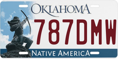 OK license plate 787DMW