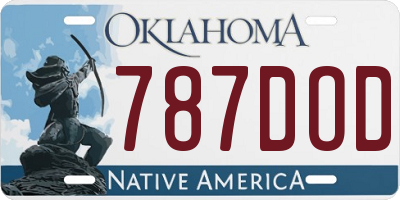 OK license plate 787DOD