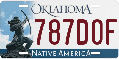 OK license plate 787DOF