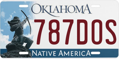 OK license plate 787DOS