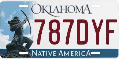 OK license plate 787DYF