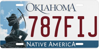 OK license plate 787FIJ