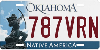OK license plate 787VRN
