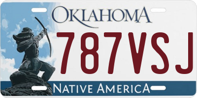 OK license plate 787VSJ