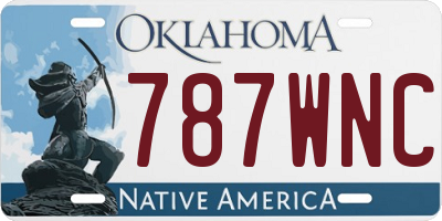 OK license plate 787WNC