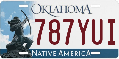 OK license plate 787YUI