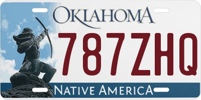 OK license plate 787ZHQ