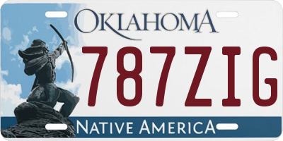 OK license plate 787ZIG
