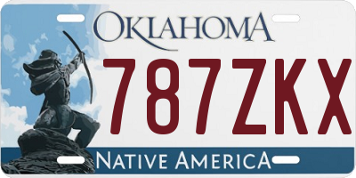 OK license plate 787ZKX