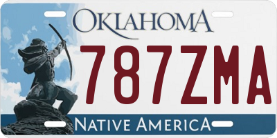 OK license plate 787ZMA