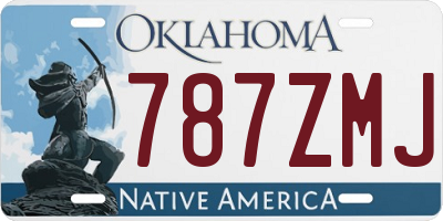 OK license plate 787ZMJ