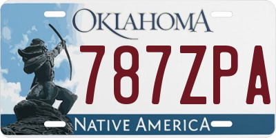 OK license plate 787ZPA