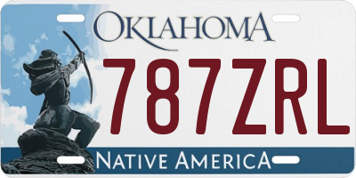 OK license plate 787ZRL