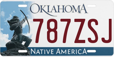 OK license plate 787ZSJ