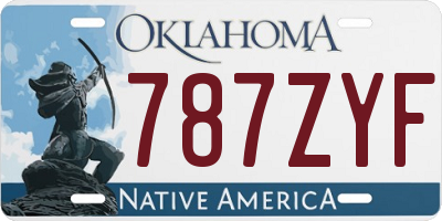 OK license plate 787ZYF