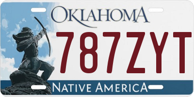 OK license plate 787ZYT