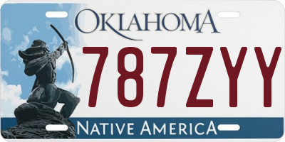 OK license plate 787ZYY