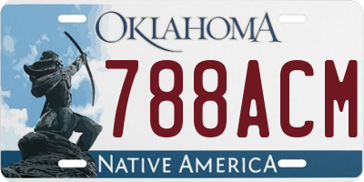 OK license plate 788ACM