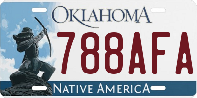 OK license plate 788AFA