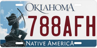 OK license plate 788AFH