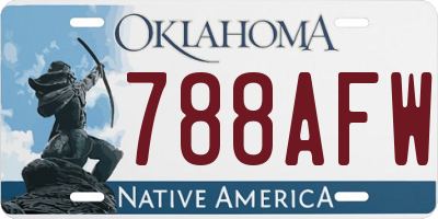 OK license plate 788AFW