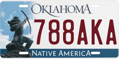 OK license plate 788AKA