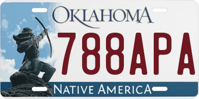 OK license plate 788APA