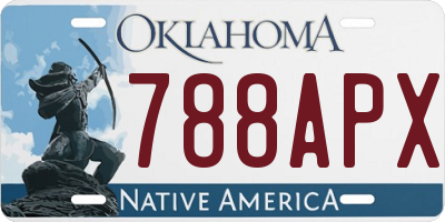 OK license plate 788APX