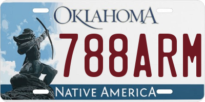 OK license plate 788ARM